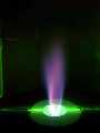 Flame from combustion of hydrogen and methane. Photo: Sandia National Labs. Courtesy NREL